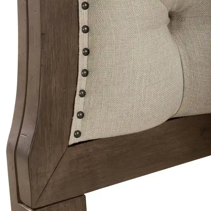 Tête de lit capitonnée de panneau grand lit taupe poudré