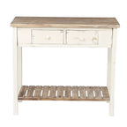 Console en bois à 2 tiroirs avec étagère inférieure