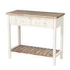 Console en bois à 2 tiroirs avec étagère inférieure