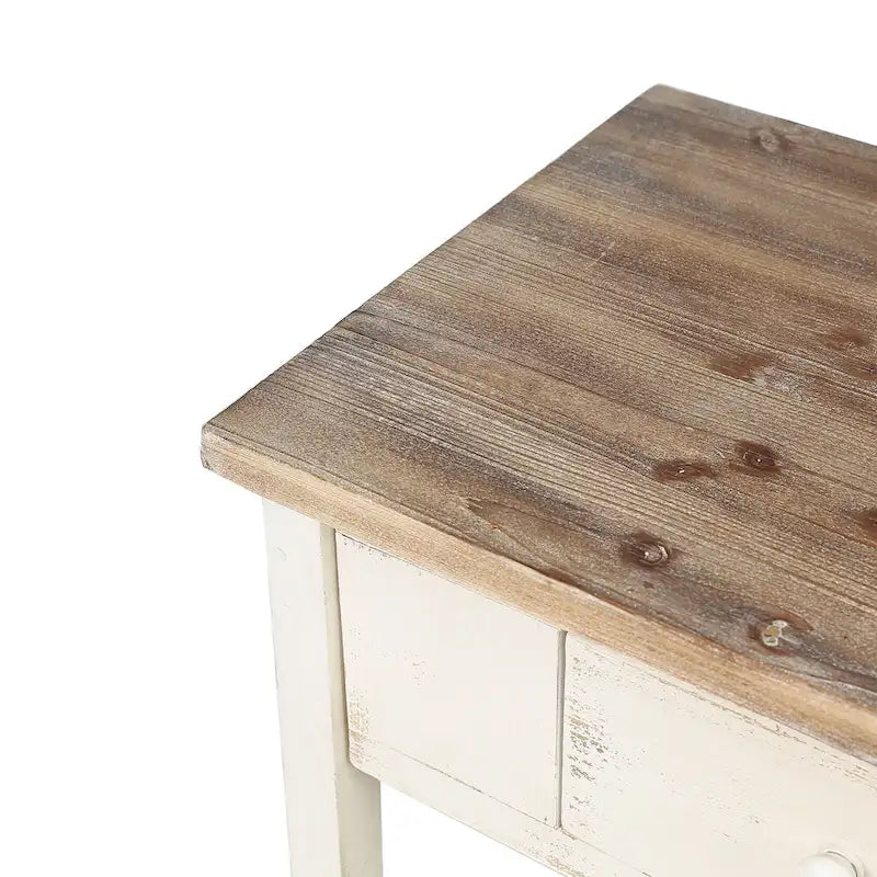 Console en bois à 2 tiroirs avec étagère inférieure