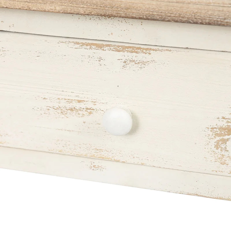 Console en bois à 2 tiroirs avec étagère inférieure