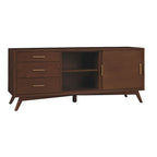 Meuble TV grand format moderne du milieu du siècle - Noyer - 64 larg. x 19 prof. x 27 haut.