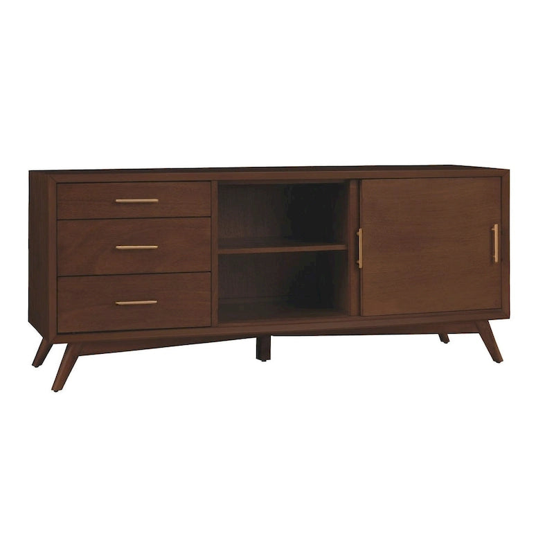 Meuble TV grand format moderne du milieu du siècle - Noyer - 64 larg. x 19 prof. x 27 haut.