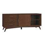 Meuble TV grand format moderne du milieu du siècle - Noyer - 64 larg. x 19 prof. x 27 haut.