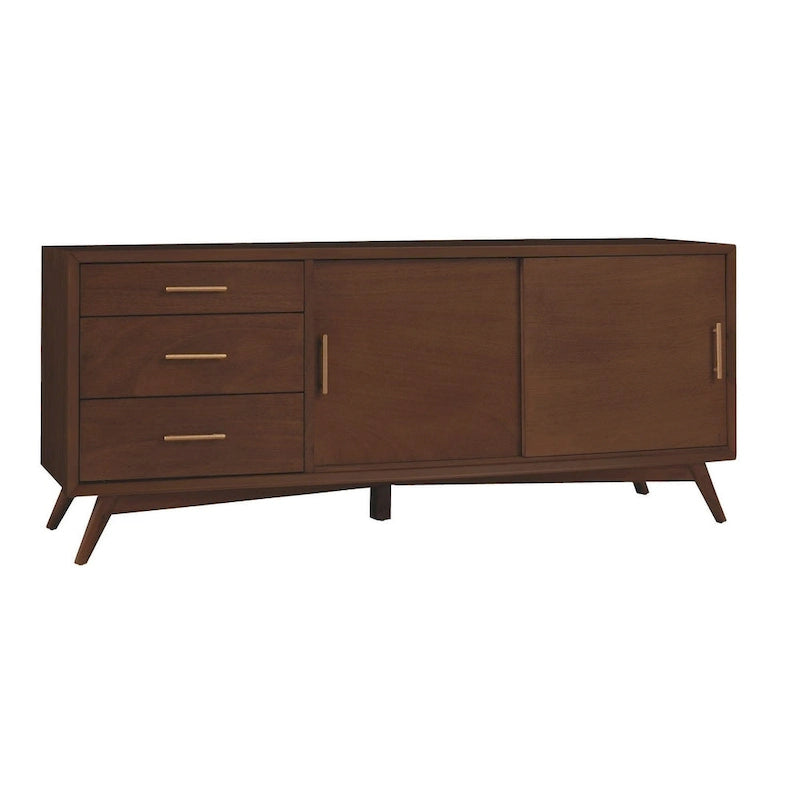 Meuble TV grand format moderne du milieu du siècle - Noyer - 64 larg. x 19 prof. x 27 haut.