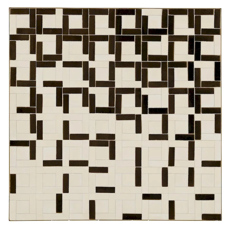 Table basse carrée avec plateau en mosaïque