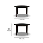 Table à manger ronde en bois noir