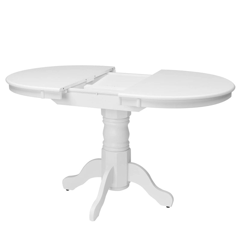 Table de salle à manger ovale extensible sur pied central