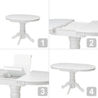 Table de salle à manger ovale extensible sur pied central