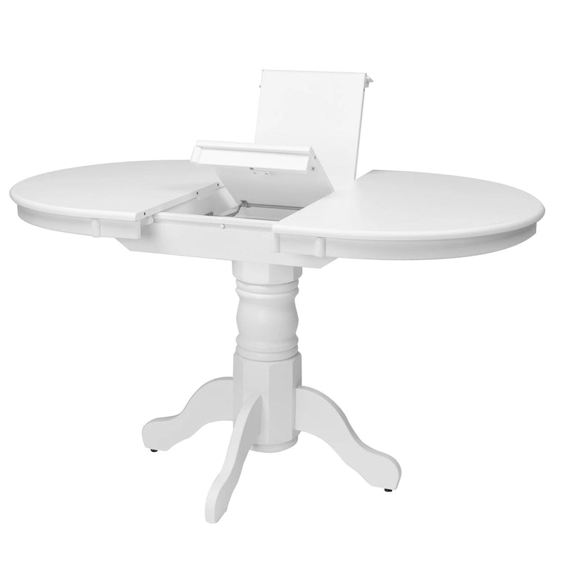 Table de salle à manger ovale extensible sur pied central