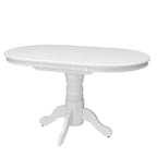Table de salle à manger ovale extensible sur pied central