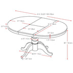 Table de salle à manger ovale extensible sur pied central