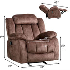 Fauteuil inclinable manuel en tissu avec massage et chauffage