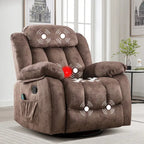 Fauteuil inclinable manuel en tissu avec massage et chauffage