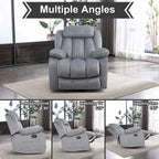 Fauteuil inclinable manuel en tissu avec massage et chauffage