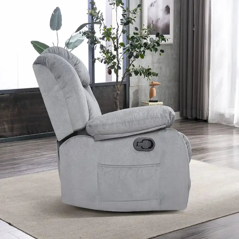 Fauteuil inclinable manuel en tissu avec massage et chauffage