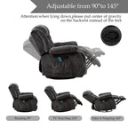 Fauteuil inclinable manuel en tissu avec massage et chauffage