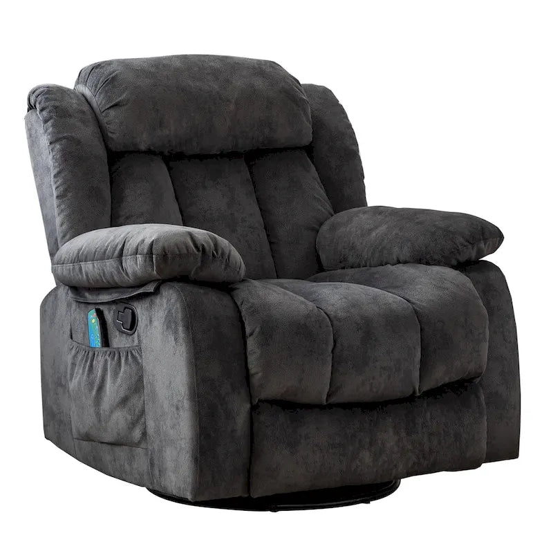 Fauteuil inclinable manuel en tissu avec massage et chauffage