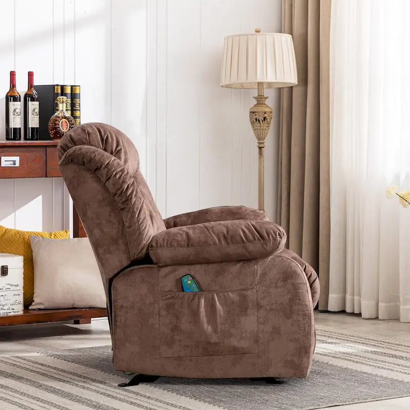 Fauteuil inclinable manuel en tissu avec massage et chauffage