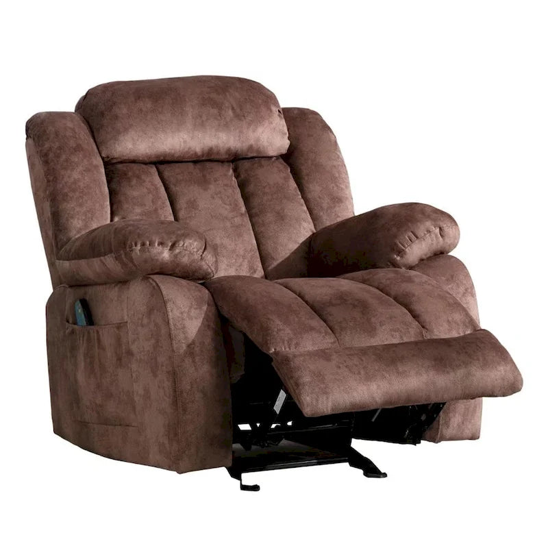 Fauteuil inclinable manuel en tissu avec massage et chauffage