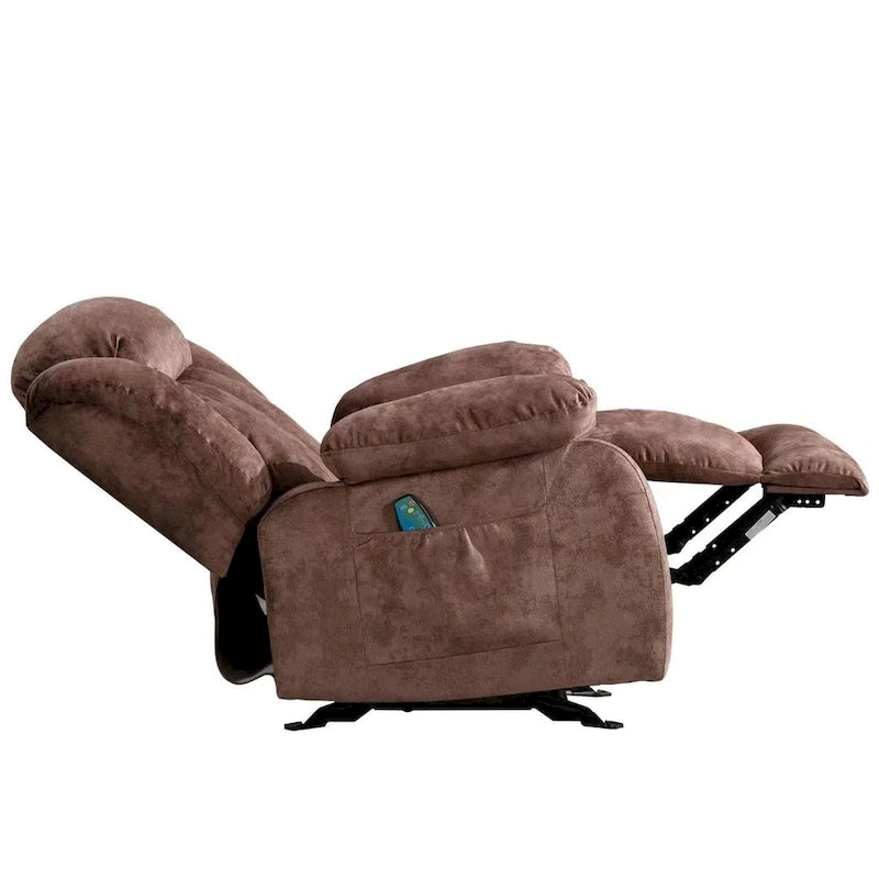 Fauteuil inclinable manuel en tissu avec massage et chauffage