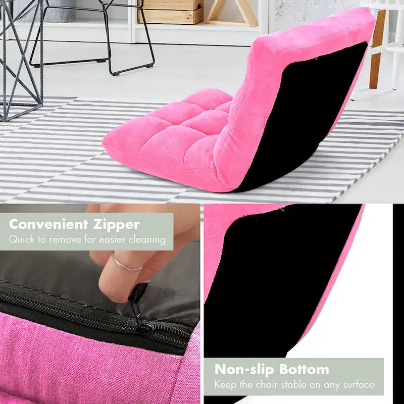 Fauteuil de sol inclinable réglable avec mousse à mémoire de forme