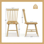 2 chaises de salle à manger sans accoudoirs Spindle Back – Bois massif, Noir/Naturel
