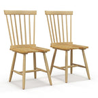 2 chaises de salle à manger sans accoudoirs Spindle Back – Bois massif, Noir/Naturel