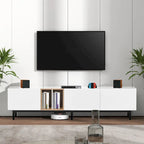 Meuble TV avec 3 portes abattantes et étagères de rangement (jusqu'à 80 pouces)