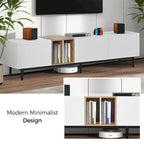 Meuble TV avec 3 portes abattantes et étagères de rangement (jusqu'à 80 pouces)