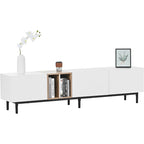 Meuble TV avec 3 portes abattantes et étagères de rangement (jusqu'à 80 pouces)