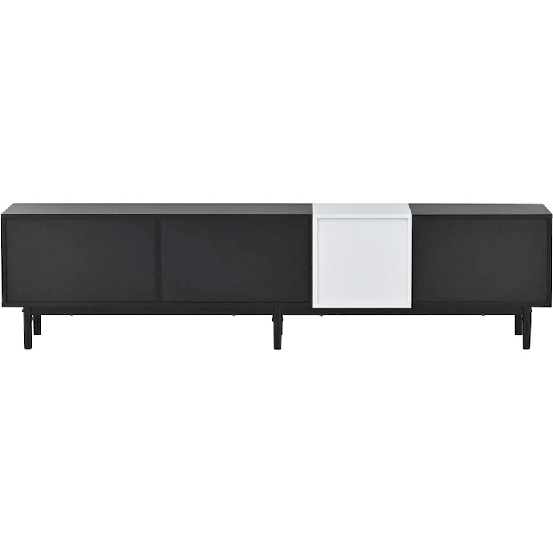 Meuble TV avec 3 portes abattantes et étagères de rangement (jusqu'à 80 pouces)
