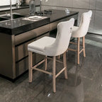 Tabourets de bar carrés en velours avec repose-pieds, lot de 2