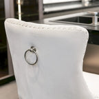 Tabourets de bar carrés en velours avec repose-pieds, lot de 2