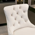 Tabourets de bar carrés en velours avec repose-pieds, lot de 2
