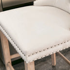 Tabourets de bar carrés en velours avec repose-pieds, lot de 2