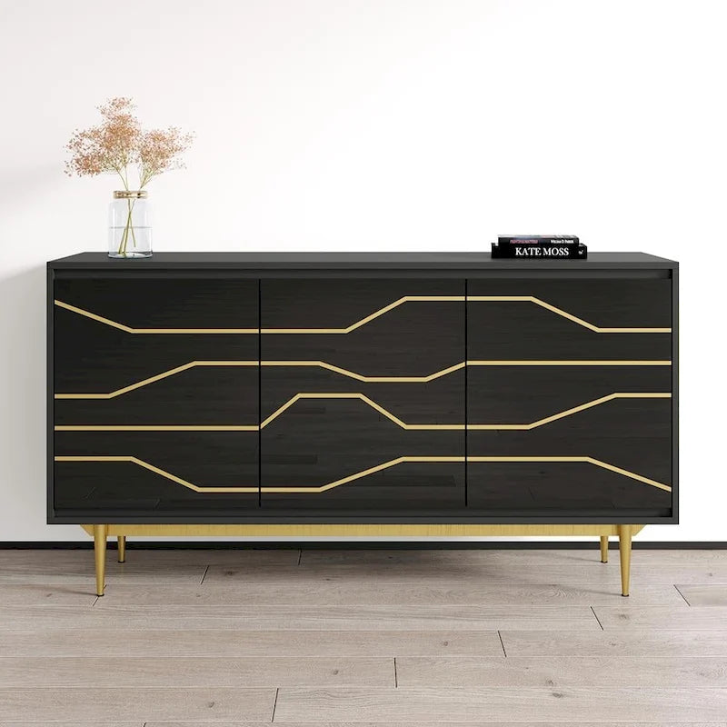 Buffet moderne avec façades brillantes