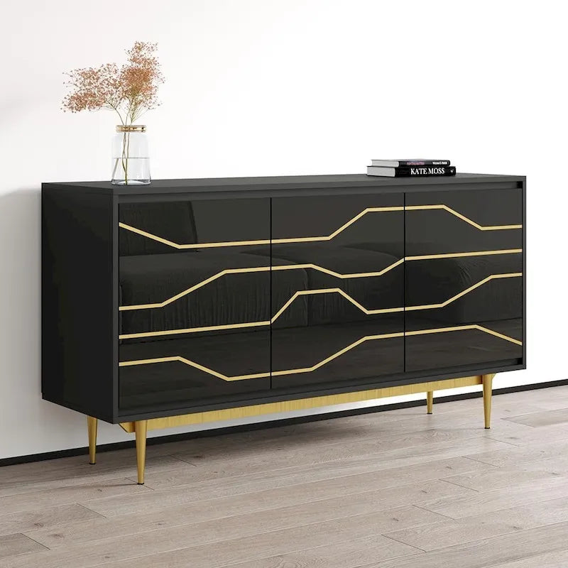 Buffet moderne avec façades brillantes
