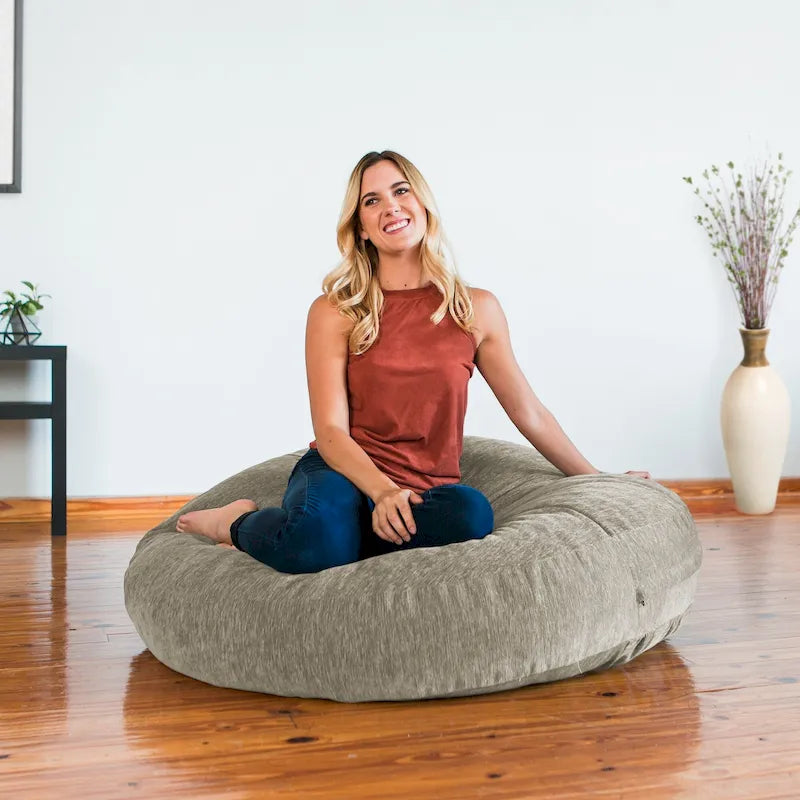 Pouf Cocoon avec housse en chenille