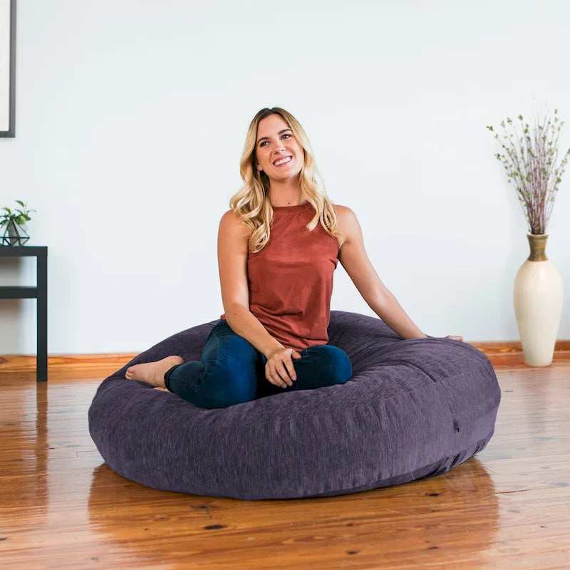 Pouf Cocoon avec housse en chenille