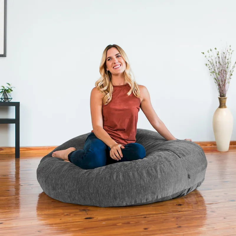 Pouf Cocoon avec housse en chenille