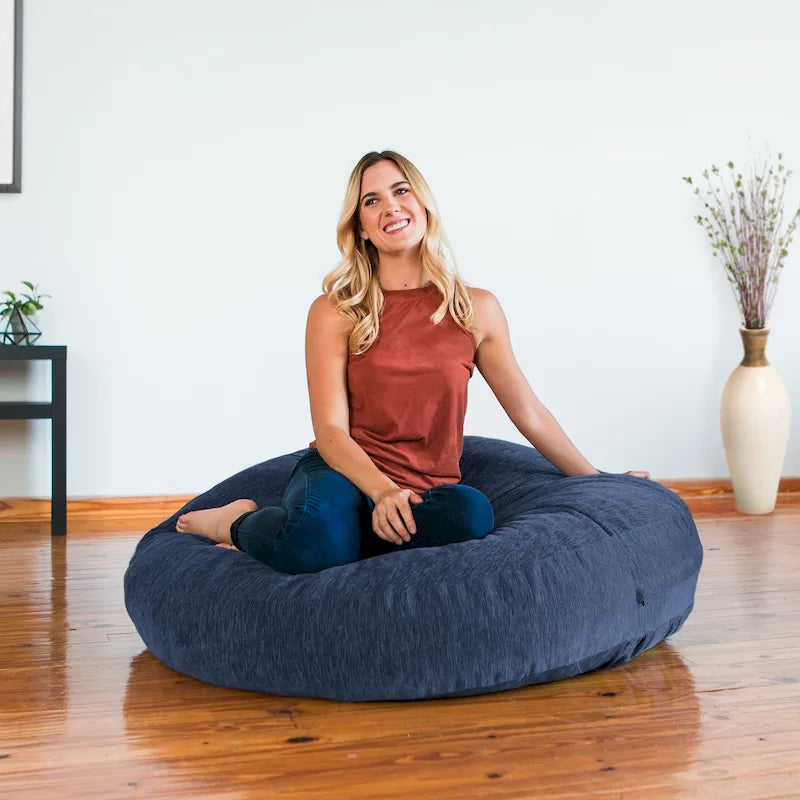Pouf Cocoon avec housse en chenille
