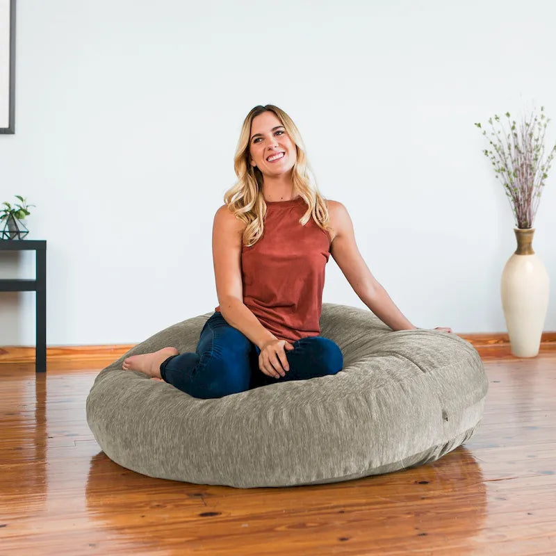 Pouf Cocoon avec housse en chenille