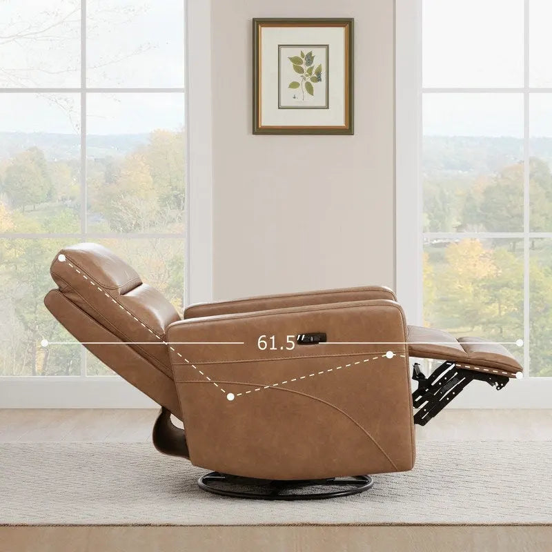 Fauteuil inclinable motorisé pivotant avec têtière et ports de chargement USB