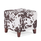Banc ottoman cubique à imprimé vache