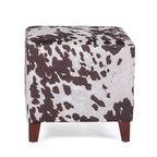 Banc ottoman cubique à imprimé vache