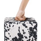 Banc ottoman cubique à imprimé vache