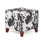 Banc ottoman cubique à imprimé vache