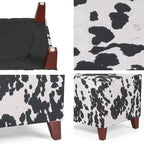 Banc ottoman cubique à imprimé vache