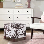 Banc ottoman cubique à imprimé vache